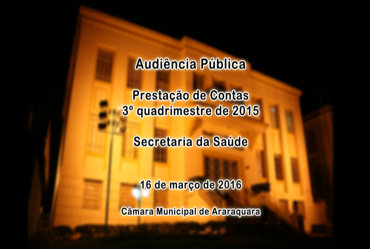 Prestação de Contas - 3º quadrimestre 2015