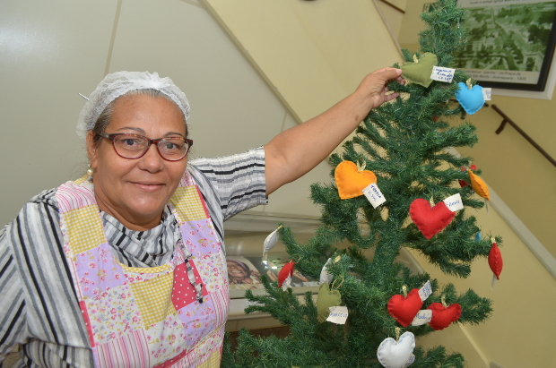 Árvore de Natal ganha corações araraquarenses